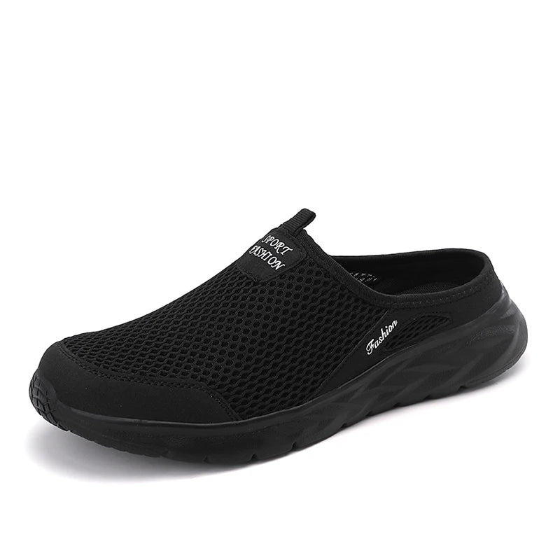 MAEDEF Summer Outdoor High Quality Anti-slip Men Leisure Shoes New 2024 Mesh Breathable Soft Comfortable  Flat-bottomed Slippers