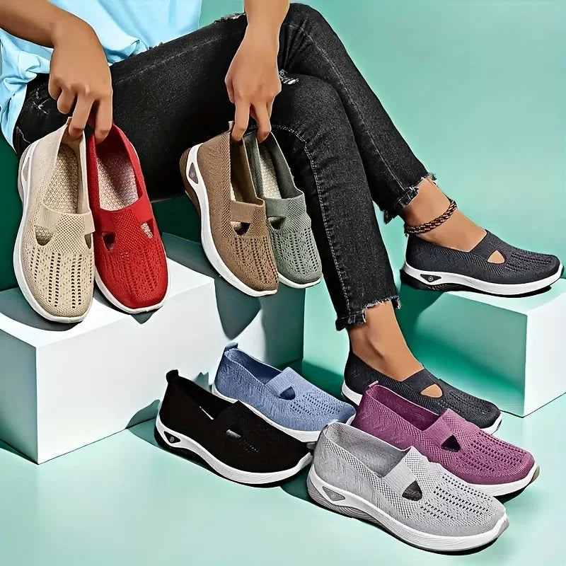 Women's Slip-On Knit Sneakers with Arch Support