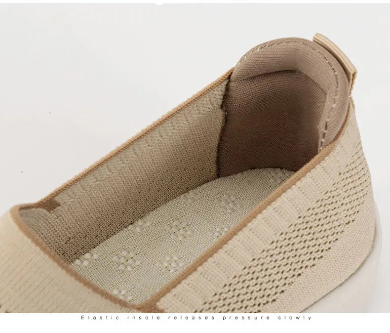Women's Breathable Slip-On Mesh Flats Low Cut Lightweight Casual Fabric Shoes Soft Walking Loafers Sneakers