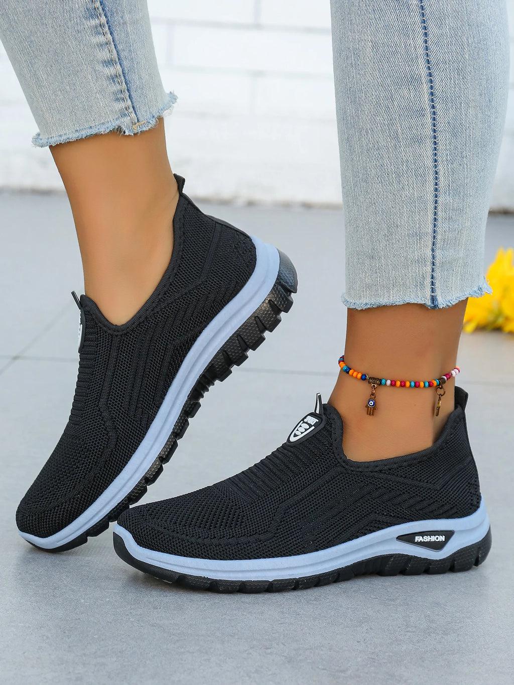 Women's Summer New Breathable Slip-On Shoes Soft Bottom Lightweight Comfortable PVC Material Casual Shoes Easy to Wear