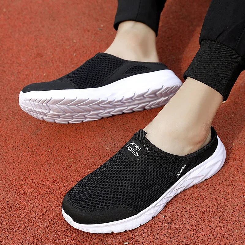 MAEDEF Summer Outdoor High Quality Anti-slip Men Leisure Shoes New 2024 Mesh Breathable Soft Comfortable  Flat-bottomed Slippers