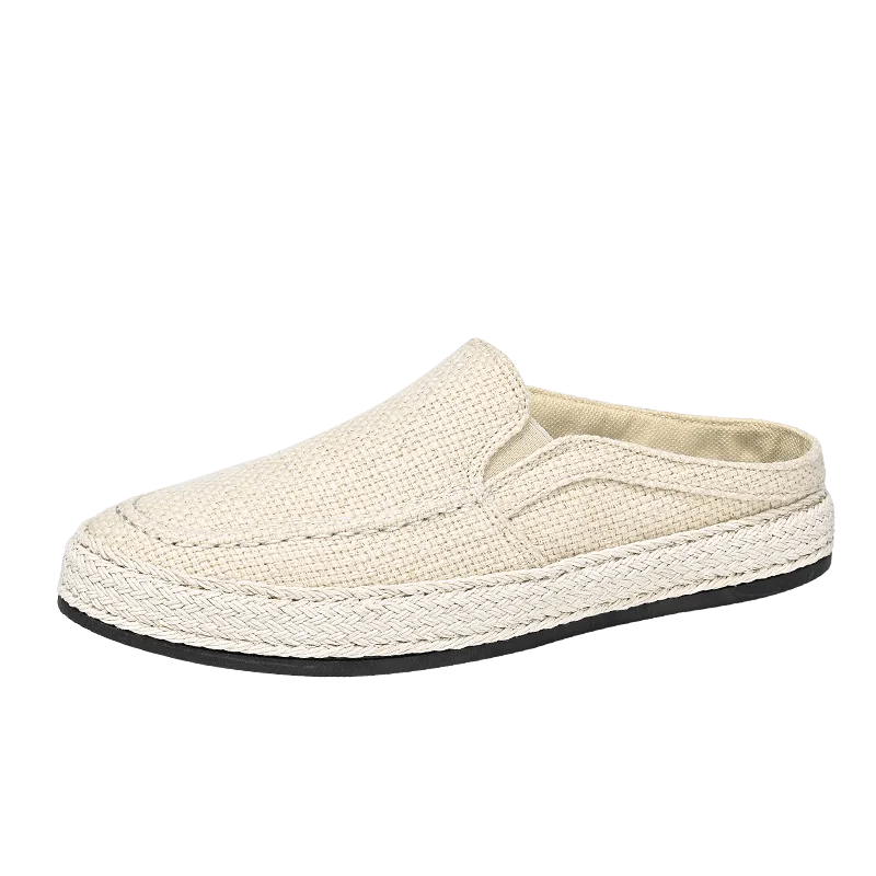 Outdoor Sandals Mens Half Slipper Summer Casual Shoes Canvas Soft Bottom Lightweight Walking Shoe Vulcanized Shoe