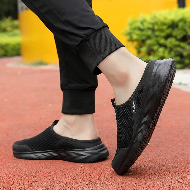 MAEDEF Summer Outdoor High Quality Anti-slip Men Leisure Shoes New 2024 Mesh Breathable Soft Comfortable  Flat-bottomed Slippers