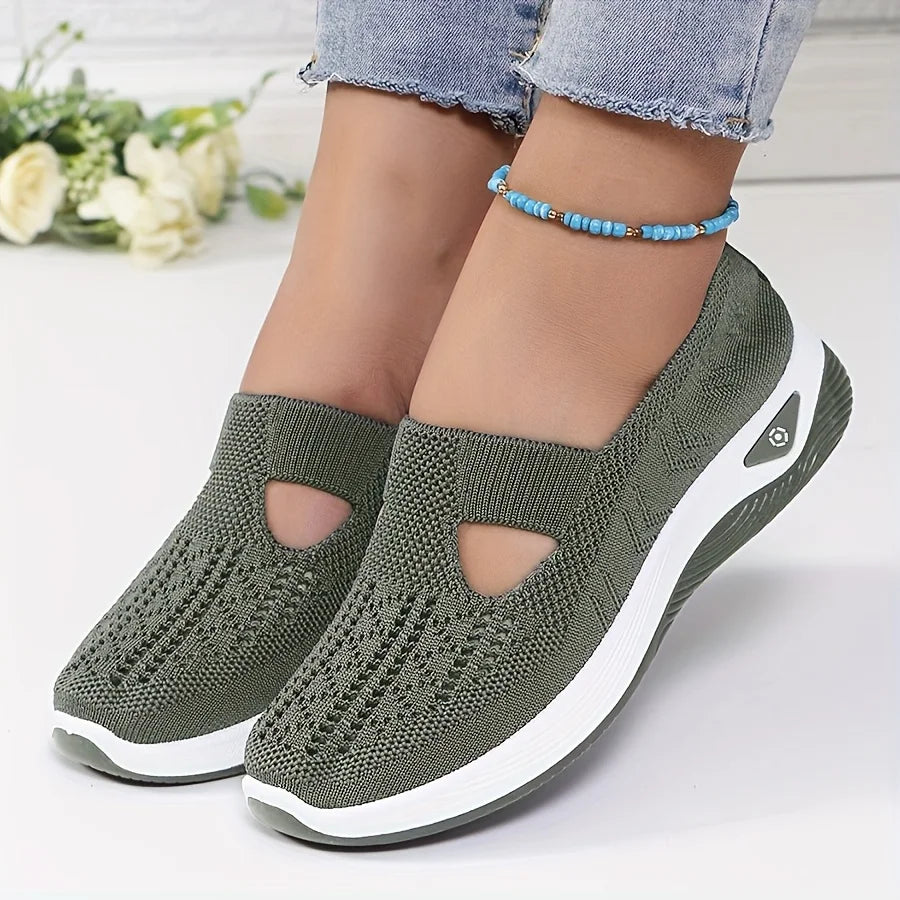 Women's Slip-On Knit Sneakers with Arch Support