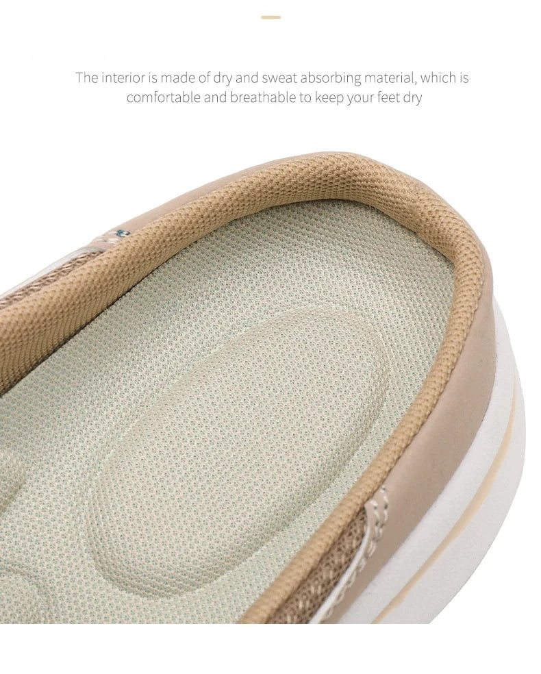 2025 Men Slippers Summer Breathable Home Indoor Slippers Men Thick Bottom Slides Fashion Couple Walking Shoes Plus Size 39-48