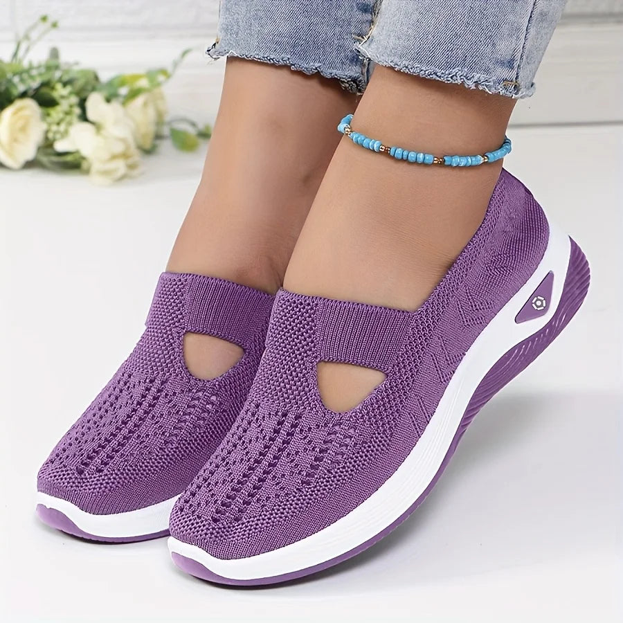 Women's Slip-On Knit Sneakers with Arch Support