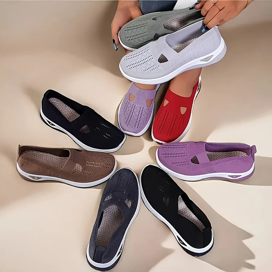 Women's Slip-On Knit Sneakers with Arch Support