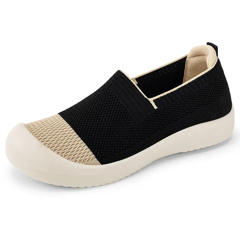 Women's Breathable Slip-On Mesh Flats Low Cut Lightweight Casual Fabric Shoes Soft Walking Loafers Sneakers