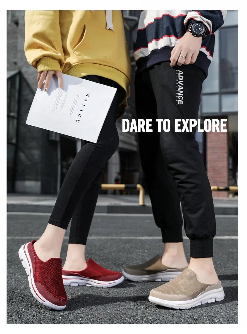 2025 Men Slippers Summer Breathable Home Indoor Slippers Men Thick Bottom Slides Fashion Couple Walking Shoes Plus Size 39-48