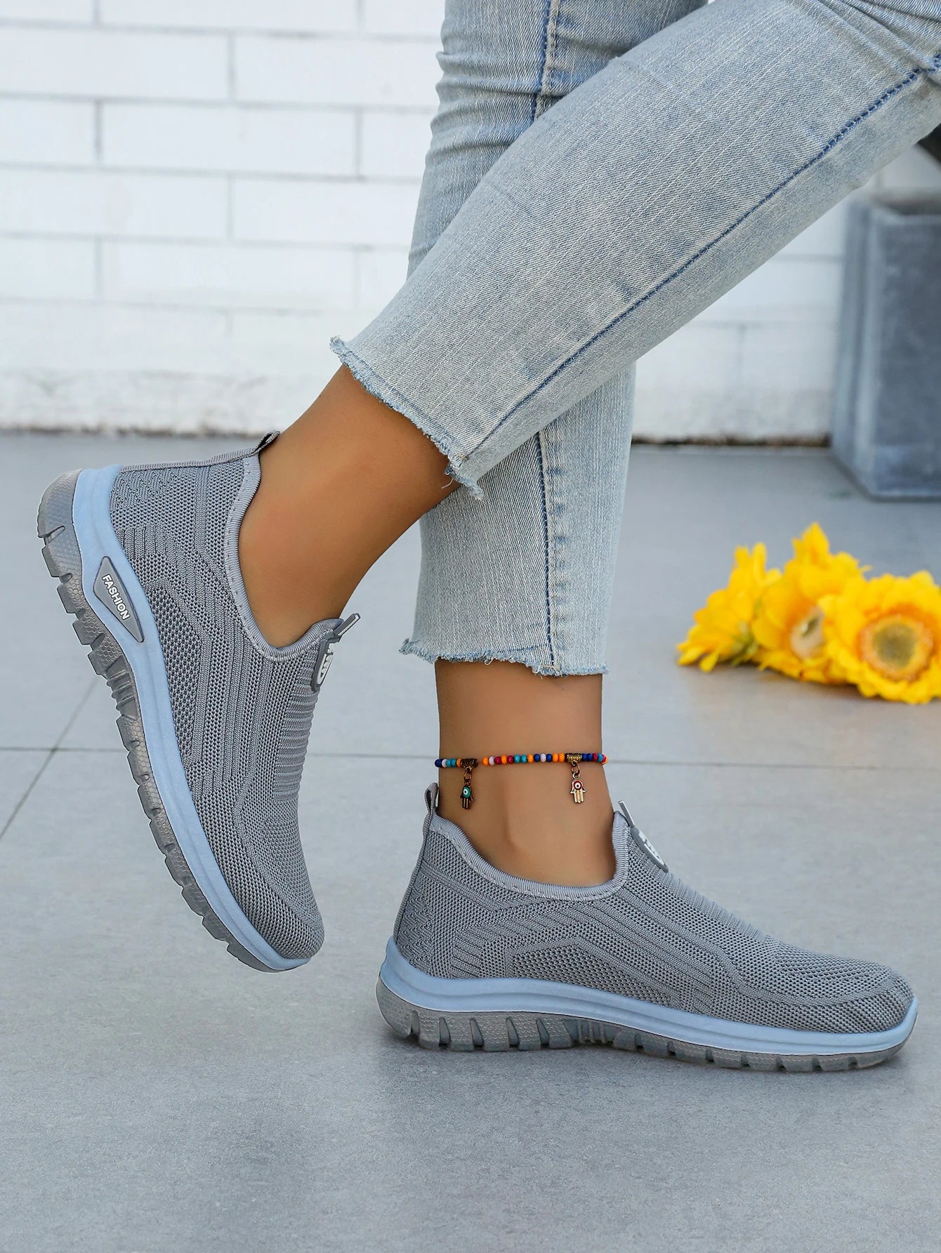 Women's Summer New Breathable Slip-On Shoes Soft Bottom Lightweight Comfortable PVC Material Casual Shoes Easy to Wear