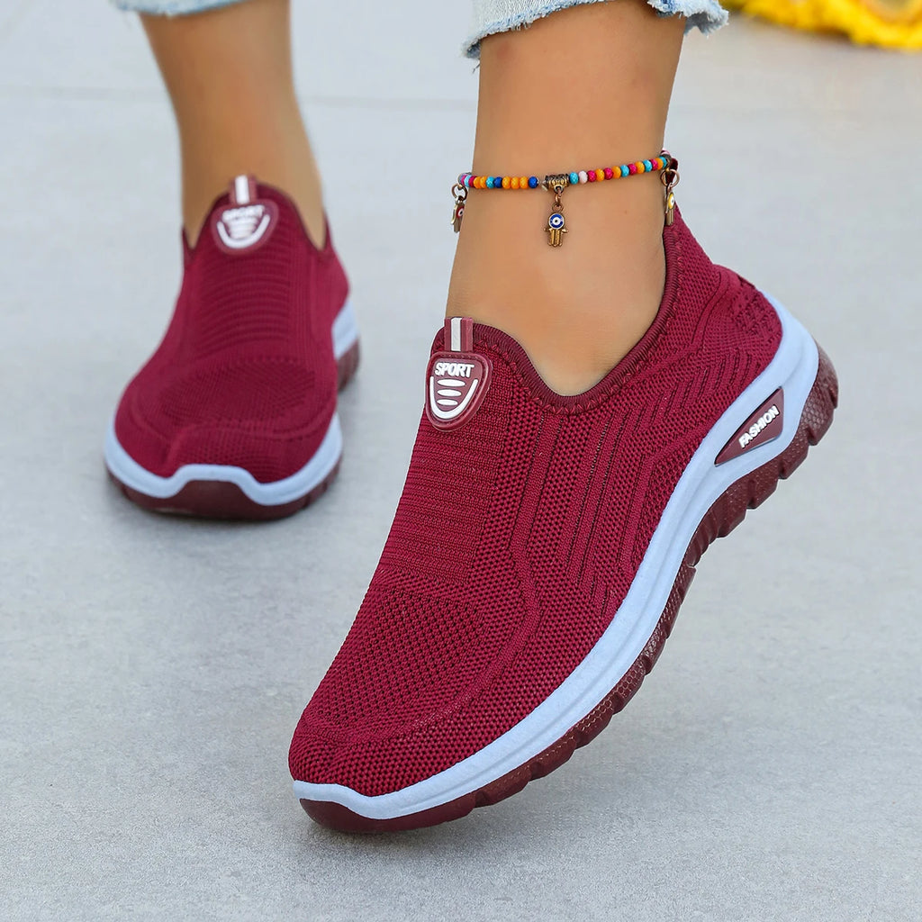 Women's Summer New Breathable Slip-On Shoes Soft Bottom Lightweight Comfortable PVC Material Casual Shoes Easy to Wear