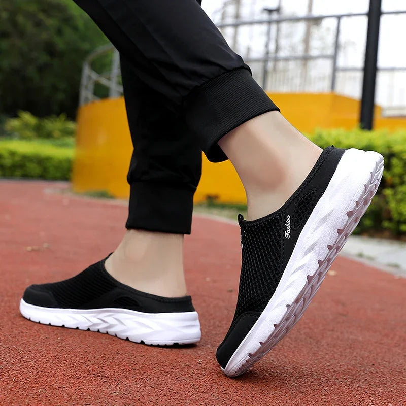 MAEDEF Summer Outdoor High Quality Anti-slip Men Leisure Shoes New 2024 Mesh Breathable Soft Comfortable  Flat-bottomed Slippers