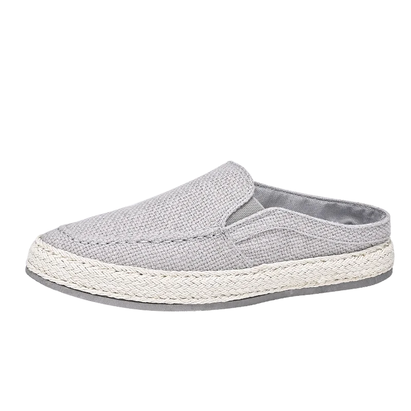 Outdoor Sandals Mens Half Slipper Summer Casual Shoes Canvas Soft Bottom Lightweight Walking Shoe Vulcanized Shoe