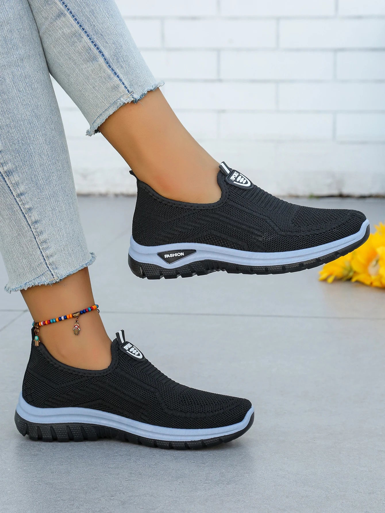 Women's Summer New Breathable Slip-On Shoes Soft Bottom Lightweight Comfortable PVC Material Casual Shoes Easy to Wear
