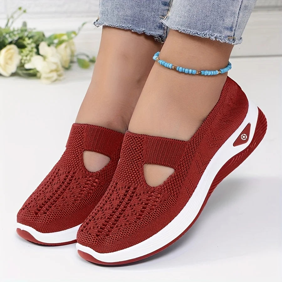 Women's Slip-On Knit Sneakers with Arch Support