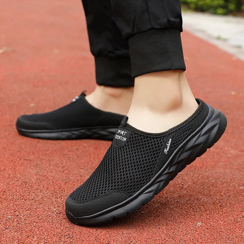 MAEDEF Summer Outdoor High Quality Anti-slip Men Leisure Shoes New 2024 Mesh Breathable Soft Comfortable  Flat-bottomed Slippers