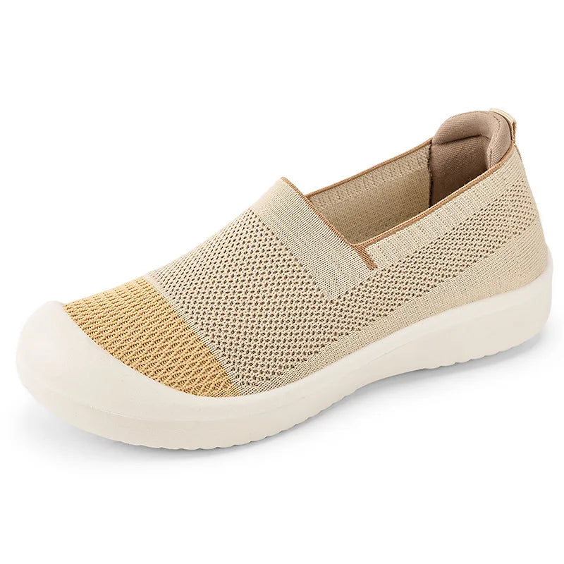 Women's Breathable Slip-On Mesh Flats Low Cut Lightweight Casual Fabric Shoes Soft Walking Loafers Sneakers
