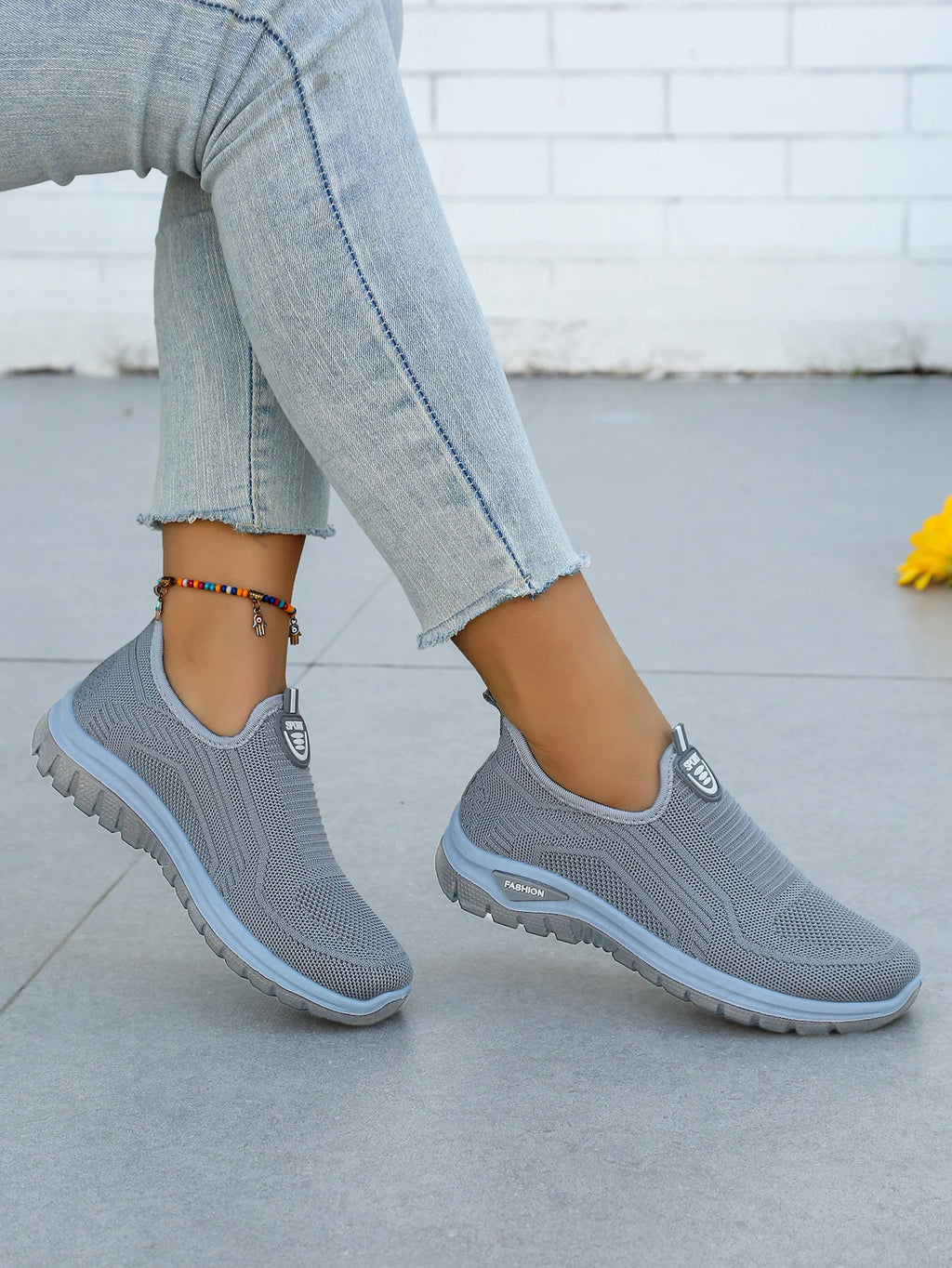Women's Summer New Breathable Slip-On Shoes Soft Bottom Lightweight Comfortable PVC Material Casual Shoes Easy to Wear
